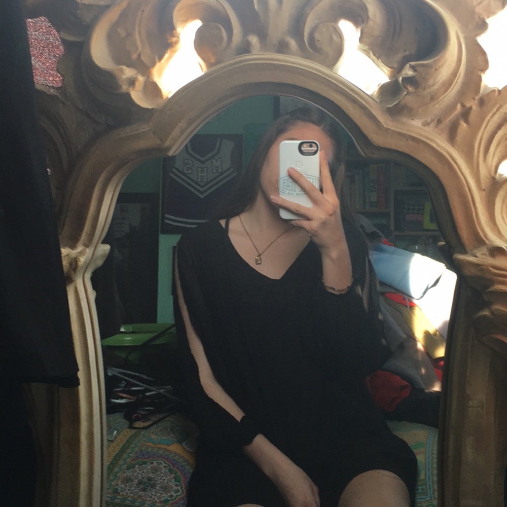 Black Dress with open sleeves